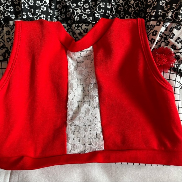 NWOT 2/3 Year Old Girls Black, White, and Red Colour Dress With Frills - Picture 10 of 16